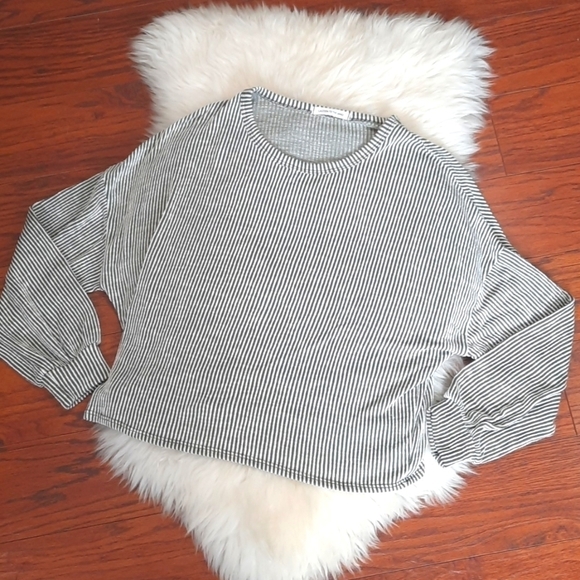 Caution to The Wind Striped Dolman Longsleeve - Picture 1 of 4